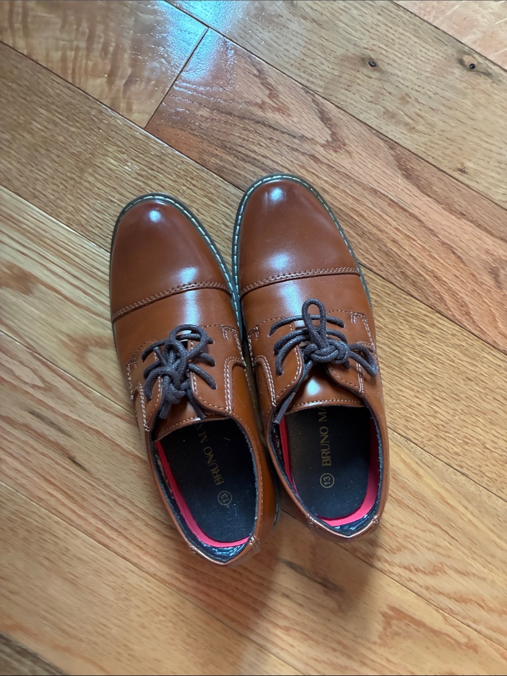 BRUNO Kids' Tan Dress Lace-Up Shoes